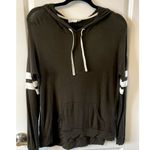 Pink republic  Women's Hooded Tunic Olive Green Striped Sleeve M Baseball Stretch Photo 0