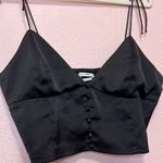Urban Outfitters UO Lolly Satin Tie-Shoulder Top - Black. Size XL Photo 2