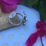 Natural White Pearl Rainbow Topaz Sterling Ring 8 Blue Photo 4