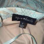 Sequin Hearts  Lace Blue Strapless Beaded Formal Prom Gown Dress Small - Medium Photo 8