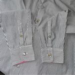 COURT & ROWE Blue and White Striped Shirt with Pink Collar Size M Photo 5