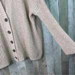 Wishlist Size Large Oversized Tan Button Front V-Neck Cardigan Sweater w/Sleeves Photo 4