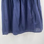 Mud Pie  Dress Small Strapless Navy Pom Pom Nautical Coastal 100% Cotton Casual Photo 9