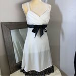 My Michelle  White and Black Pleated Wrap midi dress Photo 13