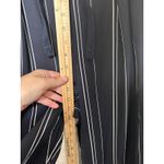 Vince. Silk Striped Wide Leg Pants Drawstring High Waist Navy White Size Large Photo 5