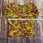 Heart and Hips Women Short sleeveless Ruched Drawstring Mesh Crop Top Size L Photo 4