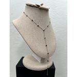 Sweet‎ Round Stainless Steel Titanium Steel Tassel Inlay Zircon Necklace 1 Piece Black Photo 2