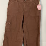 Life is Good  Womens Brown Cargo Cropped Pants Size 6 Photo 0