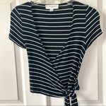Urban Outfitters  Bailey black and white wrap top Photo 2