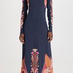 LA DOUBLEJ Navy Paisley Gold Pendant High Neck A Photo 5