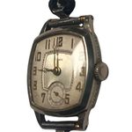 Antique Art Deco WORKING CYMA Tacy Trench Wind Up Watch Time Piece Black Cord Silver Photo 2