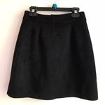 High Wasted Refurbished Suede Button Down Skirt Black Photo 1