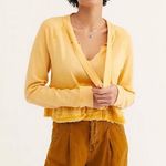 Free People  Sweet Jane Yellow Cropped Pullover Top – Indie Romantic Boho small Photo 5