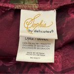 Vintage Y2K Sophia by Delicates Satin Belted Robe Floral Jacquard Burgundy L Red Size L Photo 2