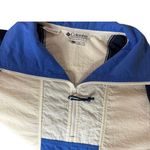 Columbia  Windbreaker Half Zip Blue‎ Cream Mens Size L Vintage Blue White Light Photo 4