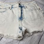 Wild Fable Cut-Off Denim Short White Blue High Rise 5-Pocket Raw Hem Light Wash Photo 3