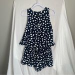 She & Sky | Navy Blue and White Sleeveless Romper Sz M Photo 7