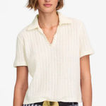 Madewell  Crochet-Knit V-Neck Sweater Tee Vintage Ivory Size Small Photo 0