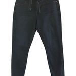 Loft Slim Pockets Dark Wash Tie Waist Raw Hem Jeans Size 30 Photo 0