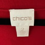 Chico's Chico’s V-Neck Sweater Women's Large Tunic Top Longline Red Knit Holiday Festive Photo 4