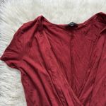 Lulus  Red Wrap Bodysuit Short Sleeve Photo 1