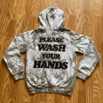PLEASE WASH YOUR HANDS HOODIE IN GREY CRYSTAL WASH Photo 1