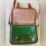 Vera Pelle  Green and Brown Leather Crossbody Bag Photo 14