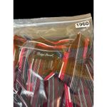 Maggie Barnes 3X Red Black Silver Metallic Stripe Button Up Long Sleeve Top Photo 11