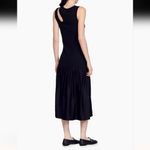 Sandro RTR sz 38 US 6 Dual-Material Midi Dress black silky sweater cut out Photo 1