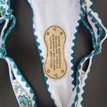 Bikinx Green and Gold Boho Print Bikini NWT Size Small Triangle Bikini Photo 8