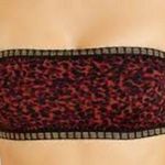 Platinum by Solange Ferrarini Cheetah Print Bandeau Bikini Top Size D NWT Brown Photo 0