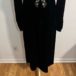 Saloni Camille Bow Beaded Dress Women 4 Black Velvet Silk Holiday Midi Quite Lux Photo 5