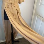 Beach Cover Up Dress With Side Slits Tan Photo 4