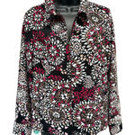 Christopher & Banks Black/Brown/Burg Medallion Jacket Zip Up Pockets Size M Photo 0