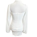 Hello Molly  Whiskey Sour Mini Dress Women’s Small White Ruched Corset Strappy Photo 6