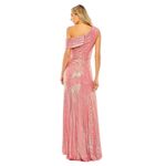 Mac Duggal  NWT Off The Shoulder Ruched Waist Slit Metallic Gown in Coral Size 16 Photo 2