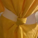 Farm Rio Yellow knotted puff sleeve dress Large Photo 8