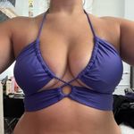 Aerie NWT Cut Out Halter Bandeau Bikini Top in Poet Photo 1