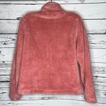 J.Crew  Size L Rose Pink Faux Fur Henley Pullover Sweatshirt Jacket w/ Pockets Photo 3