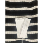 Bershka  Mock Turtleneck Women’s Small Bodycon Shirt Black White Striped Slinky Photo 2