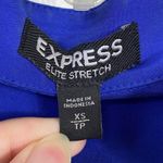 EXPRESS Elite Stretch Royal Blue Fitted Preppy Short Sleeve Button Up Shirt Photo 3