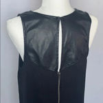 Silence + Noise  Black Sleeveless Faux Leather Detail Dress Medium Photo 5