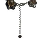 Talbots Silver Tone Necklace Collar Ruffle Chunky Champagne Faux Pearls Adj 17" Photo 3