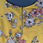 PaperMoon  Womens Large Yellow Floral Round Neck Wide Sleep Pullover Blouse Photo 8