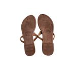 West Loop  Womens Sandals Size 7/8 Brown‎ Leather Slip On Flat Thong Rhinestone Photo 1