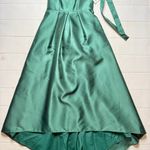 NWT - Dessy Girl - Junior Hunter Green Satin Twill Bridesmaid Dress - Size 14JR.  Photo 4