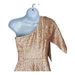 Dress the Population Anthro Dress The Population Savannah Sequin One Shoulder Rose Gold Dress XS NWT Photo 8