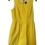 J.Crew  bright lemon yellow tank shift dress linen-texture cotton pockets lined 4 Photo 0