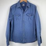 The North Face  | Women's Blue Twill Long Sleeve Button Up Shirt Medium Photo 0