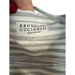 Brunello Cucinelli NWT Cotton Embellished Striped Shirt Dress in White Size XL Photo 8